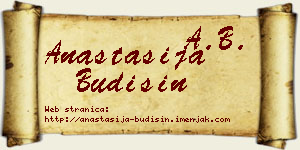 Anastasija Budišin vizit kartica